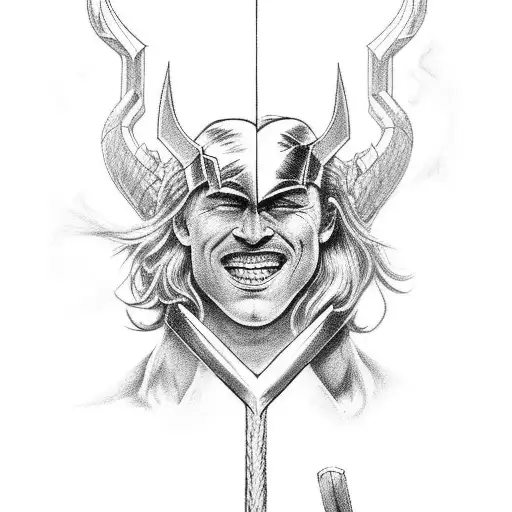 thor vs jorgamander tattoo design idea