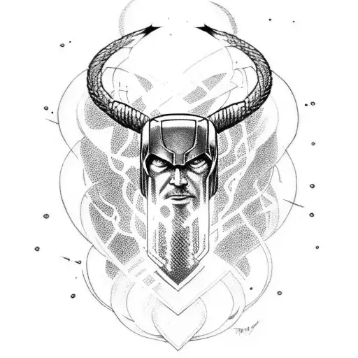 thor vs jorgamander tattoo design idea