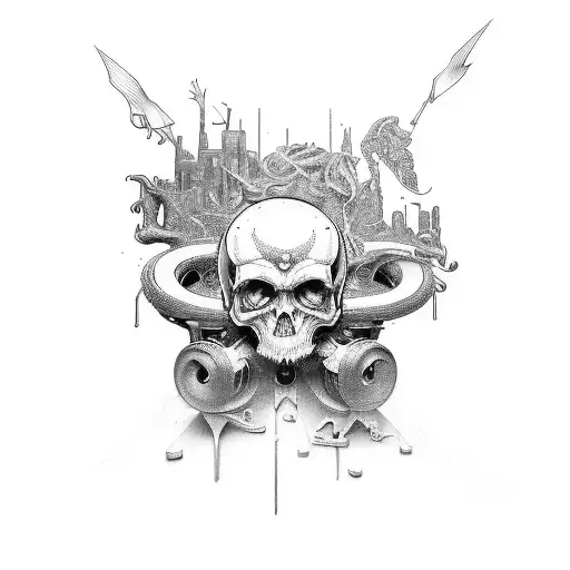 A word jone design incorporating elements of metal music and graffiti tattoo design idea
