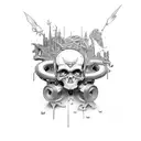 A word jone design incorporating elements of metal music and graffiti tattoo design idea