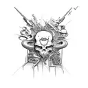 A word jone design incorporating elements of metal music and graffiti tattoo design idea