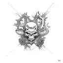 A word jone design incorporating elements of metal music and graffiti tattoo design idea