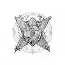 A Harry Potter inspired tattoo featuring the Marauder's Map and the Hogwarts castle tattoo design idea