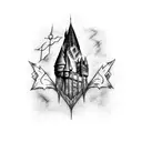 A Harry Potter inspired tattoo featuring the Marauder's Map and the Hogwarts castle tattoo design idea