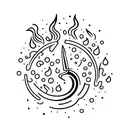 butter knife with flaming edge. no details tattoo design idea