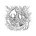 butter knife with flaming edge. no details tattoo design idea