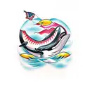 killer whale tattoo design idea