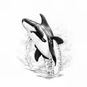 killer whale tattoo design idea