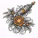 sigma male torch intertwined within its branches tattoo design idea