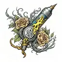 sigma male torch intertwined within its branches tattoo design idea
