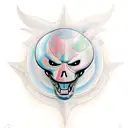 A Harley Davidson engine merging with the shape of a seal tattoo design idea