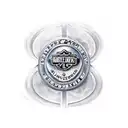 A Harley Davidson engine merging with the shape of a seal tattoo design idea