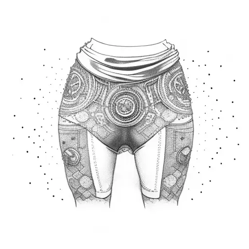 Under pants with socks and perfume  tattoo design idea