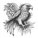 intimidating hawk with spread wings tattoo design idea