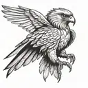 intimidating hawk with spread wings tattoo design idea