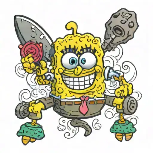 spongebob tattoo design idea