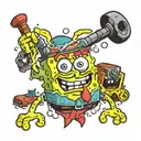 spongebob tattoo design idea
