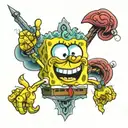 spongebob tattoo design idea