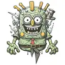 spongebob like witcher tattoo design idea