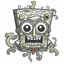 spongebob like witcher tattoo design idea