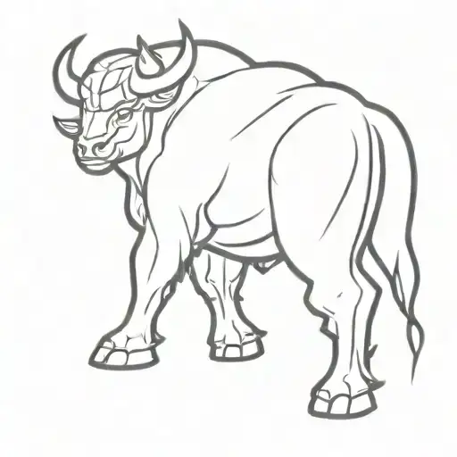 Minotaur standing guard tattoo design idea