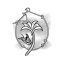 fish Hook hanging from rope palm tree tattoo design idea