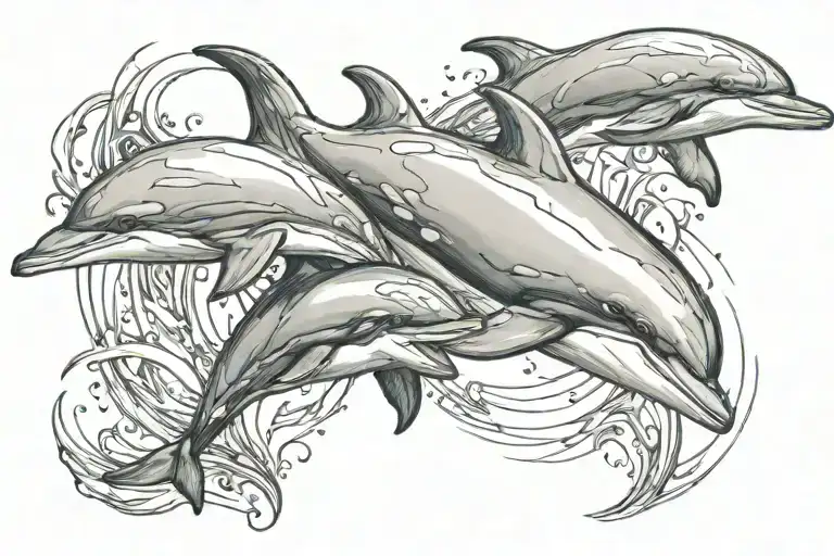 dolphin mother and son tattoo tattoo design idea