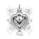 Combine the letters K and J together with a heart motif for a unique tattoo tattoo design idea