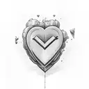 Combine the letters K and J with a heart motif for a unique tattoo tattoo design idea