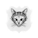 cat skull tattoo design idea