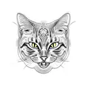 cat skull tattoo design idea