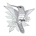Ruby Throated Hummingbird tattoo design idea