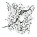 Ruby Throated Hummingbird tattoo design idea