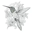 Ruby Throated Hummingbird tattoo design idea