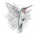 Ruby Throated Hummingbird tattoo design idea