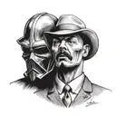 Lenin and Mf doom tattoo design idea
