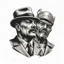 Lenin and Mf doom tattoo design idea