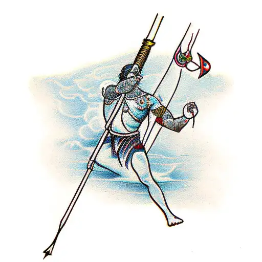 bow and arrow of lord ram tattoo design idea