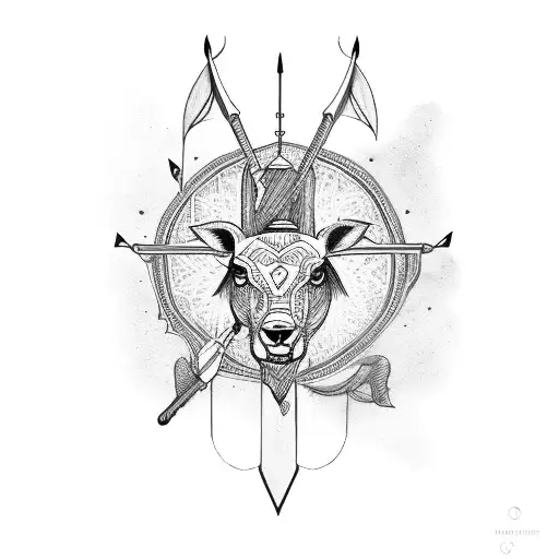 bow and arrow of lord ram tattoo design idea