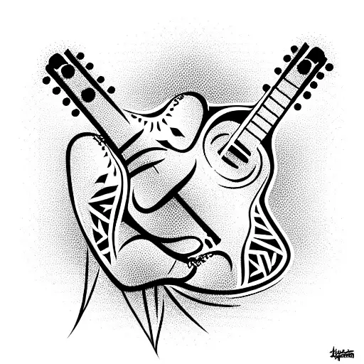 New tattoo designs  simple guitar tattoo  31C convert in tattoo   simple tribal   YouTube