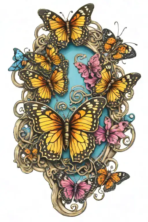 safety pin with butterfly emerging tattoo design idea