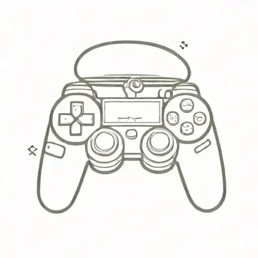 playstation controller with mario hat on top tattoo design idea
