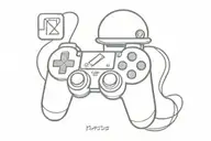 playstation controller with mario hat on top tattoo design idea