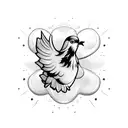 dove with ice cream tattoo design idea