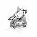 dove with ice cream tattoo design idea