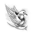 dove with ice cream tattoo design idea
