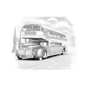 route master bus with advertising tattoo design idea