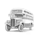 route master bus with advertising tattoo design idea