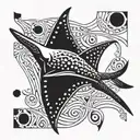 spotted eagle ray swimming tattoo design idea
