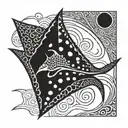spotted eagle ray swimming tattoo design idea